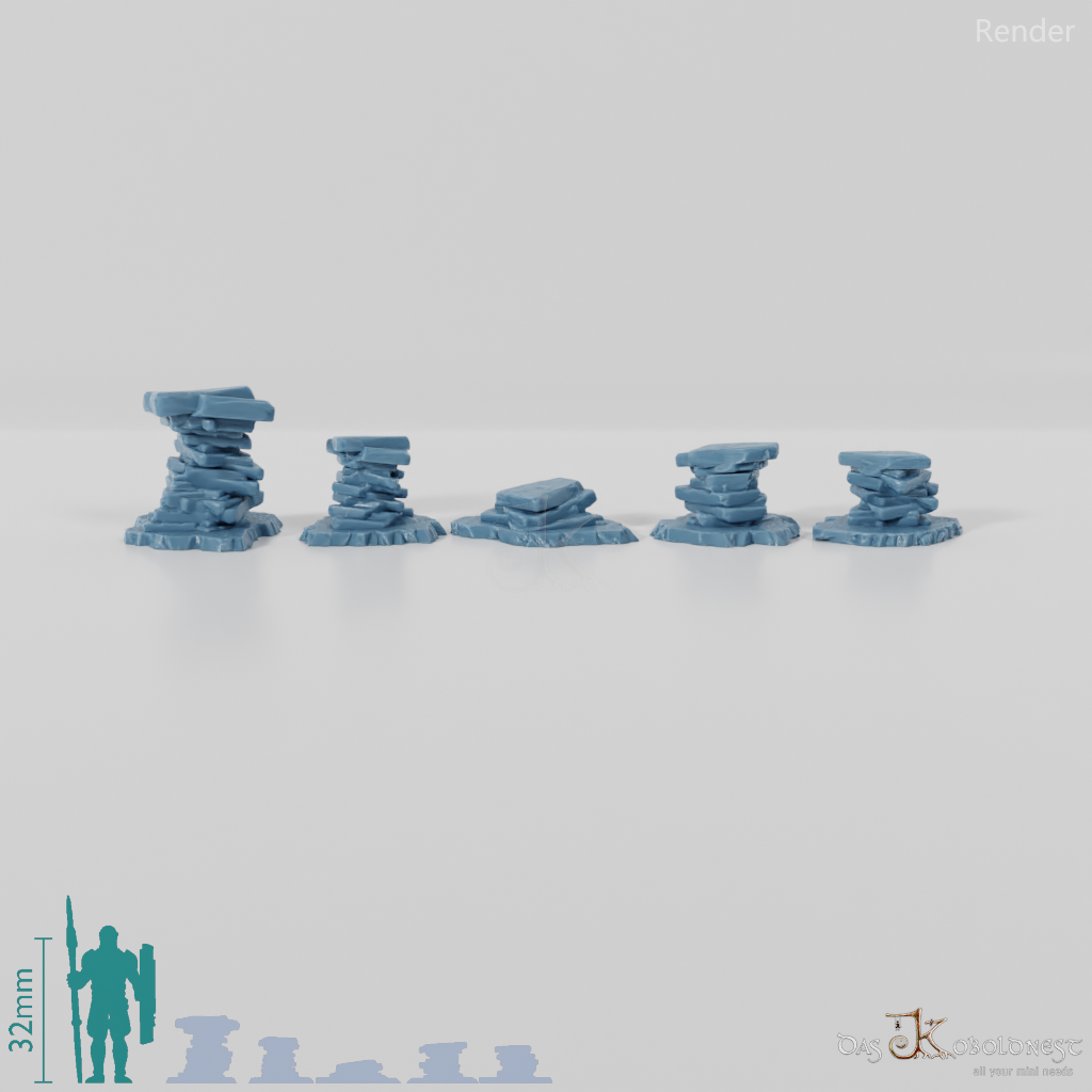 Gestapelte Steintafeln