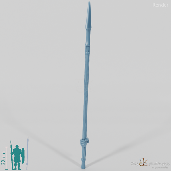 Menschen-Speer A, hinten gegriffen mit Hand (Gonthan)