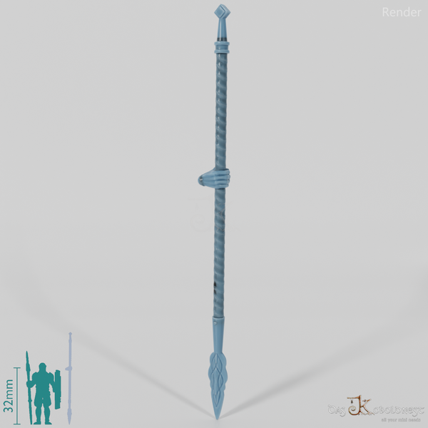 Reitervolk-Speer, Verziert 1 mit Hand (Gesenkt)