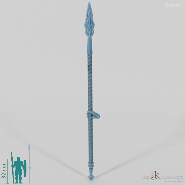 Reitervolk-Speer, Verziert 1 mit Hand (Aufrecht)