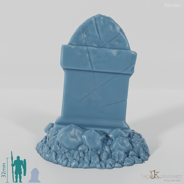 Behauener Grabstein 03