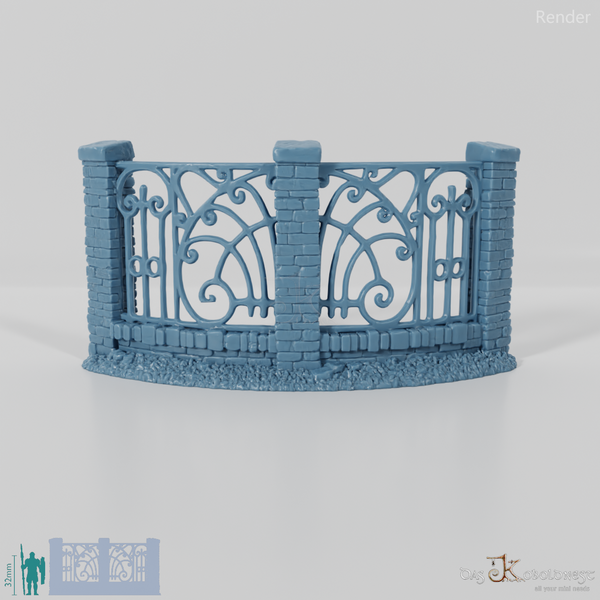 Zaun - Eiserner Friedhofszaun B1 - Rund