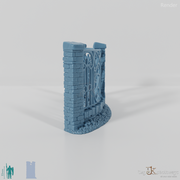 Zaun - Eiserner Friedhofszaun B1 - Rund