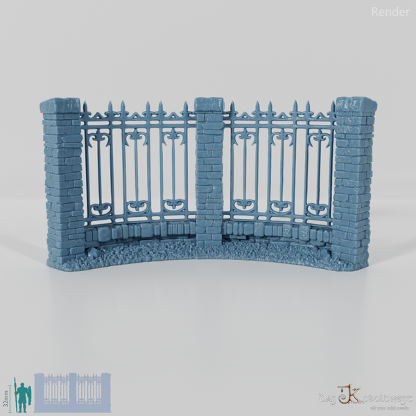 Zaun - Eiserner Friedhofszaun A1 - Rund