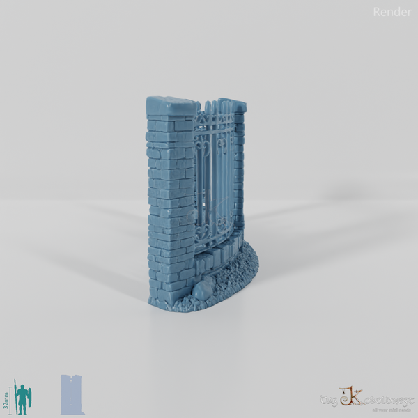 Zaun - Eiserner Friedhofszaun A1 - Rund