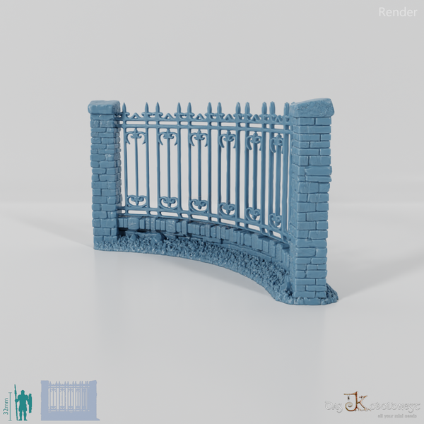 Zaun - Eiserner Friedhofszaun A0 - Rund