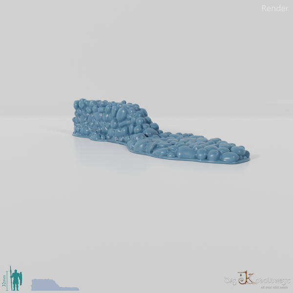 Mauer - Niedrige Natursteinmauer - Eingefallenes Mauerende