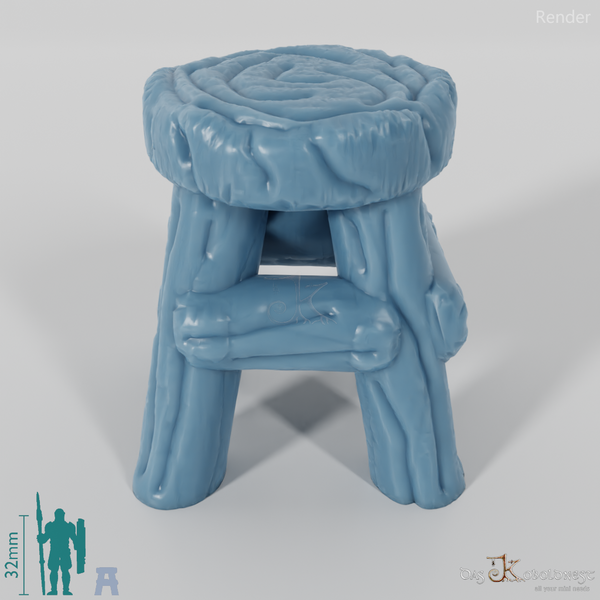 Hocker - Rustikaler Holzhocker 01