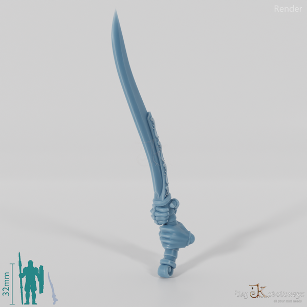 Elfenschwert - Elegantes Zweihandschwert mit Händen C