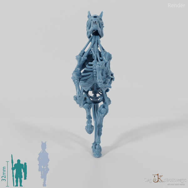 Aufbäumendes Skelettpferd